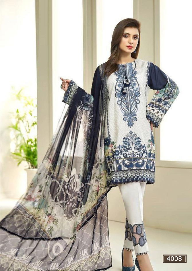 Asifa Nabeel 4 Lawn Printed Karachi Dress Materials collection